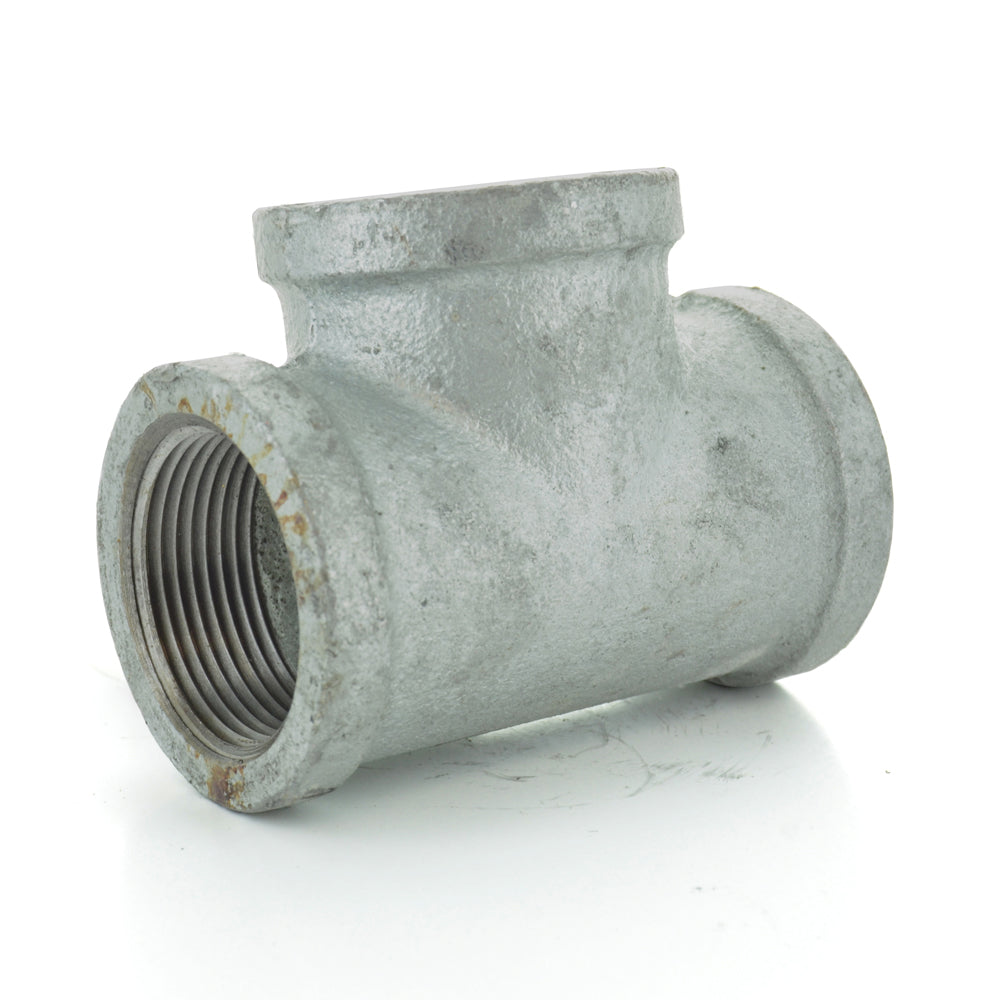 1/4" Schedule 40  Female NPT Galvanized Welded Malleable Iron Straight Tee USA