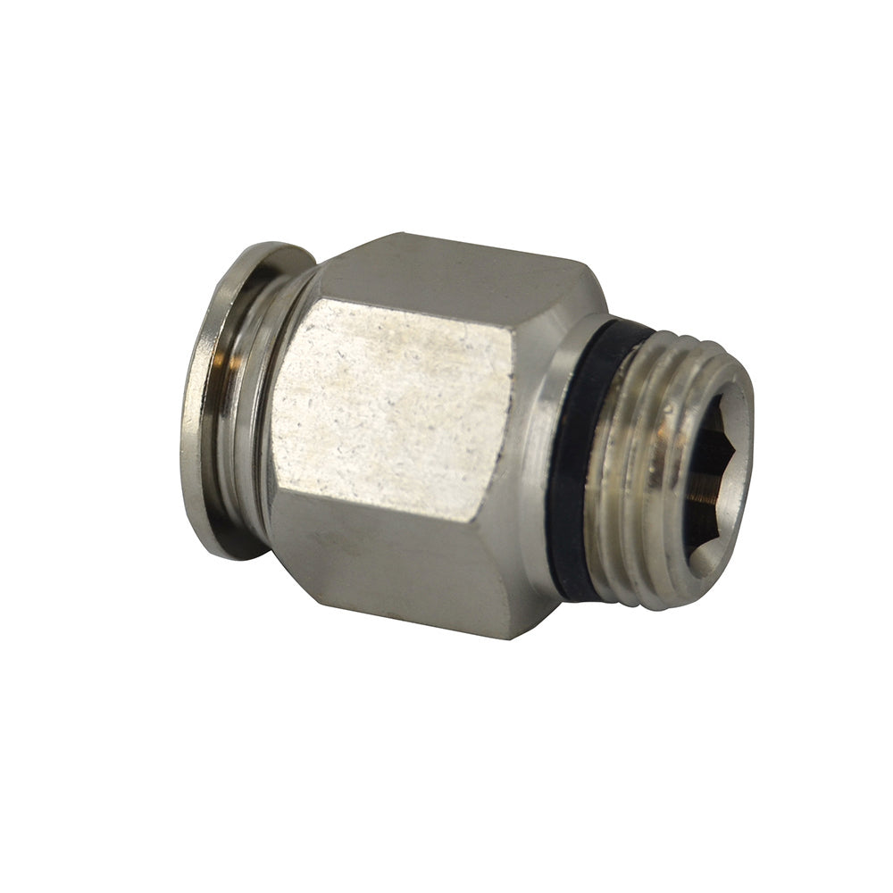 M12 Tube x 1/2 Inch Pipe Straight Male Adaptor Short - Universal Thread