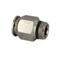 M12 Tube x 1/4 Inch Pipe Straight Male Adaptor Short - Universal Thread
