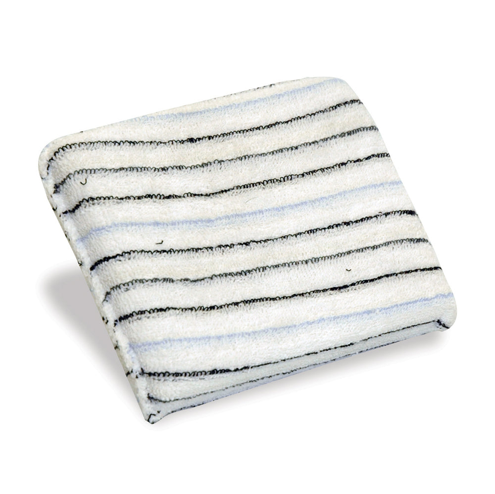 4-1/2 Inch x 3-1/2 Inch x 1 Inch White Striped Poly/Terry Cloth Standard Wax Fast™ Professional Wax and Polish Applicator