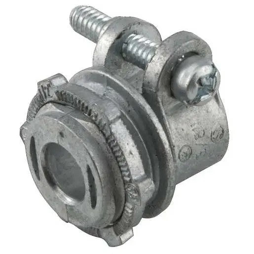 1/2 in. Flex/AC Straight Squeeze Connector- Uninsulated