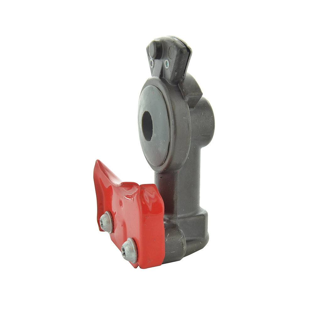 1/2-14 NPTF (National Pipe Taper Fuel) Red Urethane Seal Plated Aluminum Emergency Premium Gladhand