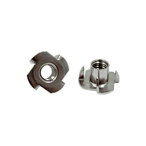 M10-1.5 Coarse 4 Prongs Zinc Plated Steel Straight Barrel T-Nut