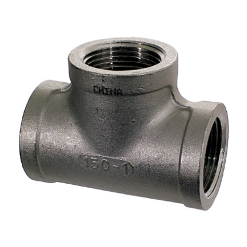 1-1/2" Schelule 40 NPT 304 Stainless Steel Straight Tee
