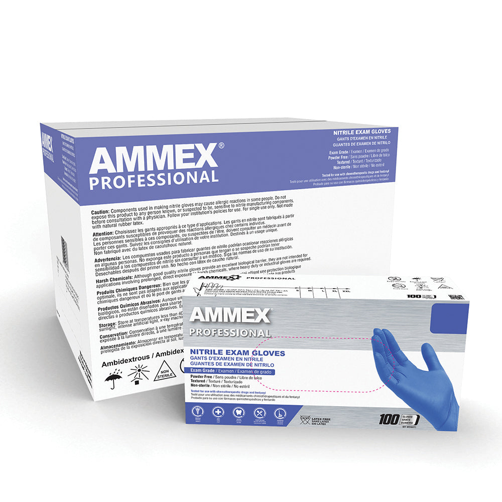 AMMEX Professional Cerulean Nitrile PF Exam MD Gloves