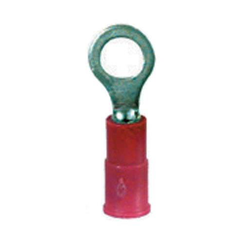 22-18 Gauge Ring Terminal #10 Stud Pvc Insulated Red