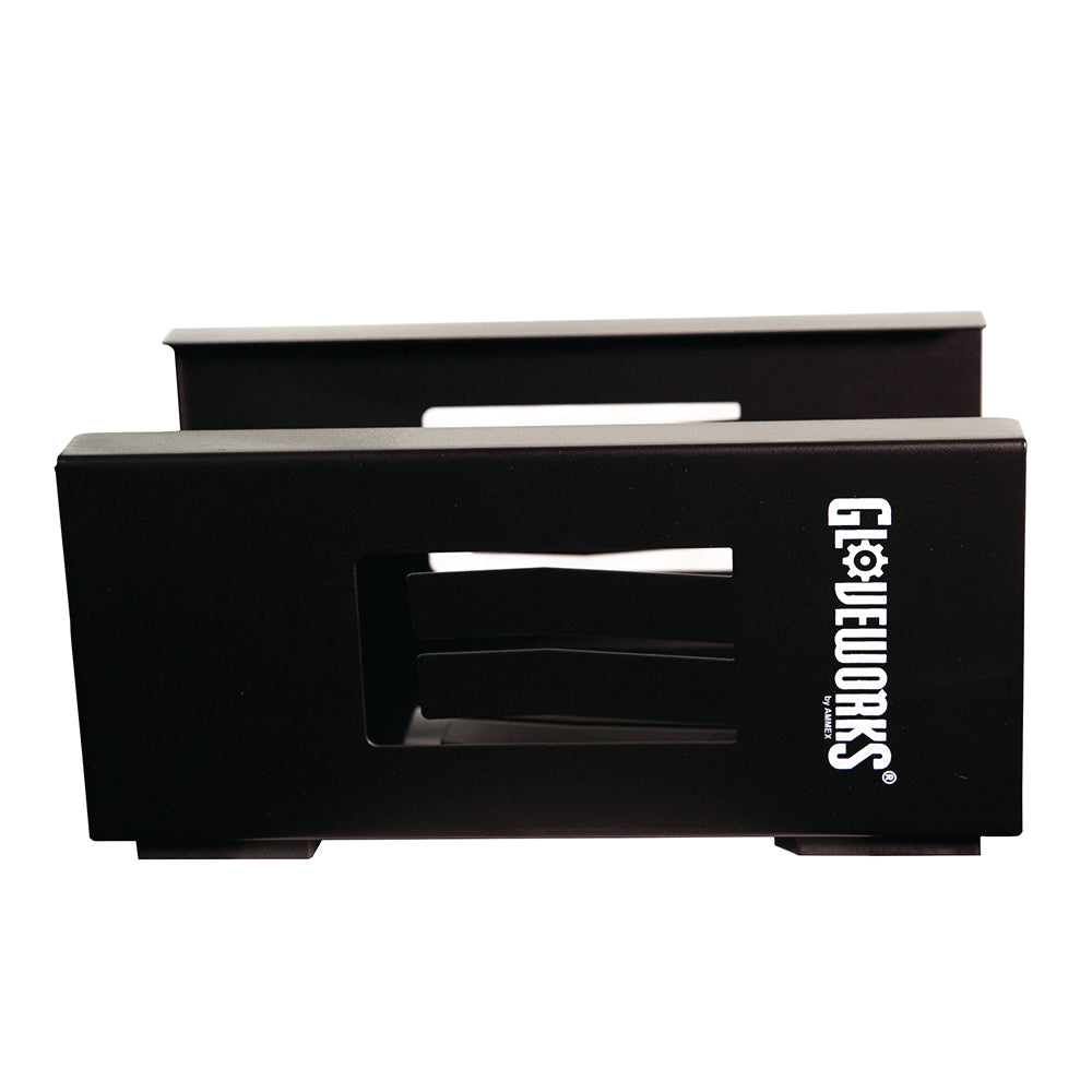 Metal framed heavy-duty dispenser designed for Raised Diamond Texture (RDT) disposable gloves