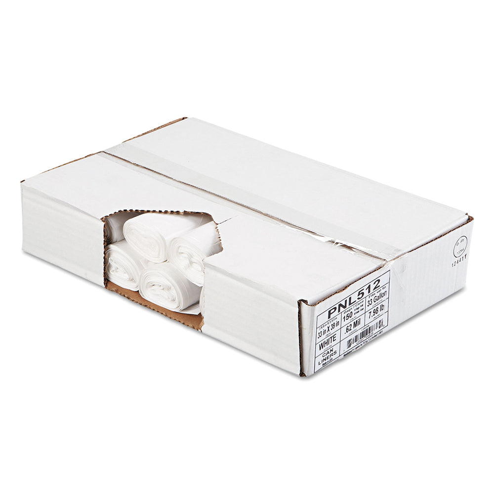 33X39 Low Density Can Liner 0.6 Millimeter 40 Gallons White 150 Per Case