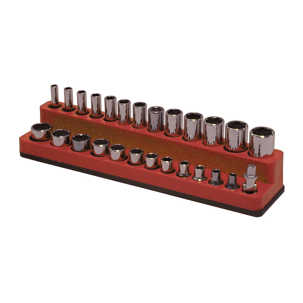1/4 Inch Drive Magna Caddy Shallow / Deep Socket Holder Red
