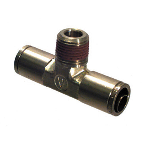 3/8 Tube  x 3/8 Inch Brass Male Swivel Branch Tee Push On D.O.T. Air Brake Connector