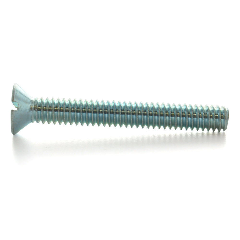 #8-32 x 1 Inch Coarse Zinc Plated Steel Slotted Drive Flat Countersunk Head Machine Screw