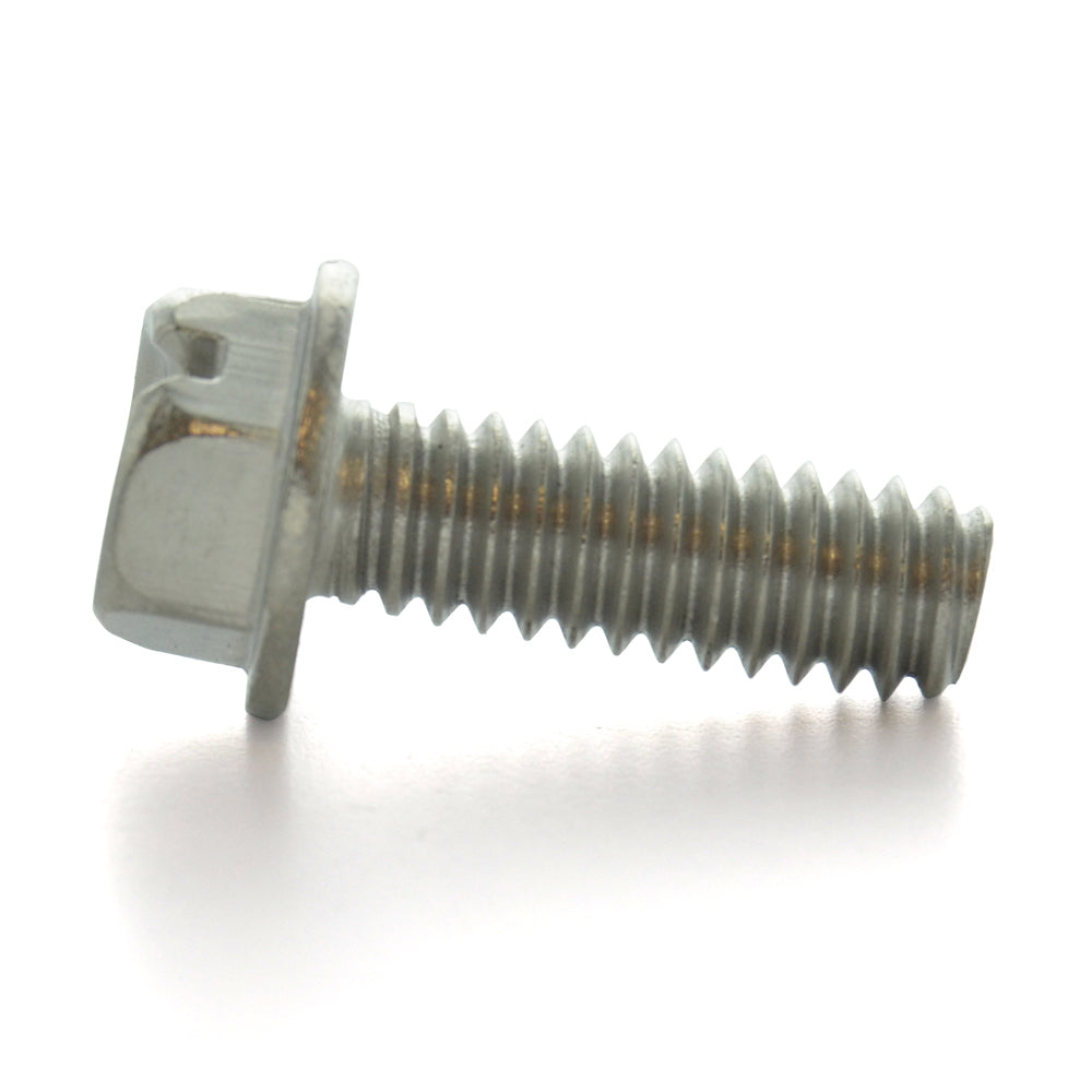 #8-32 x 3/4 Inch Coarse Plain 18-8 (A2) Stainless Steel Hex Slotted Drive Indented Hex Washer Head Machine Screw