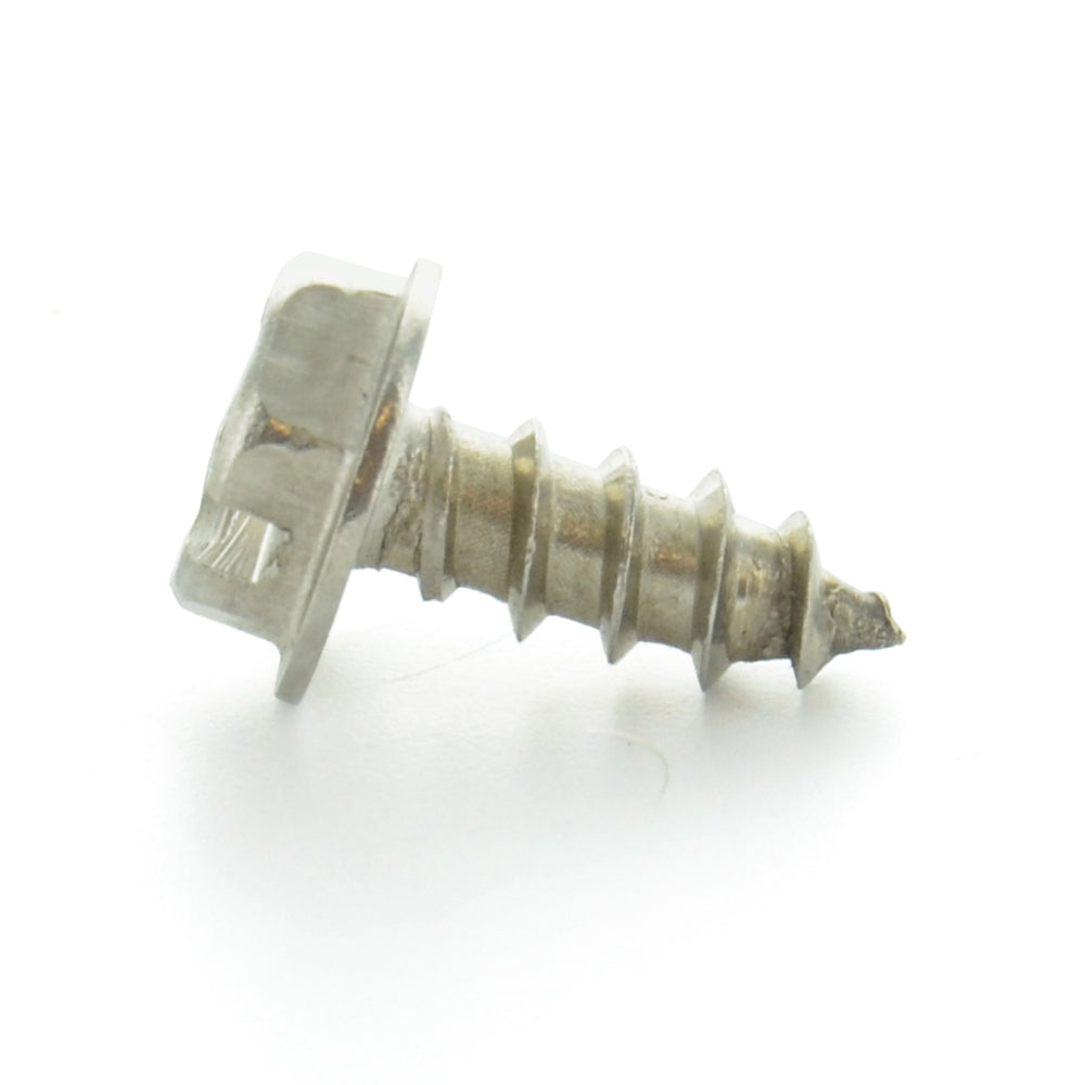 #10 x 3/4 Inch Plain 316 (A4) Stainless Steel Indented Hex Washer Head Type-Ab Self-Tapping Sheet Metal Screw