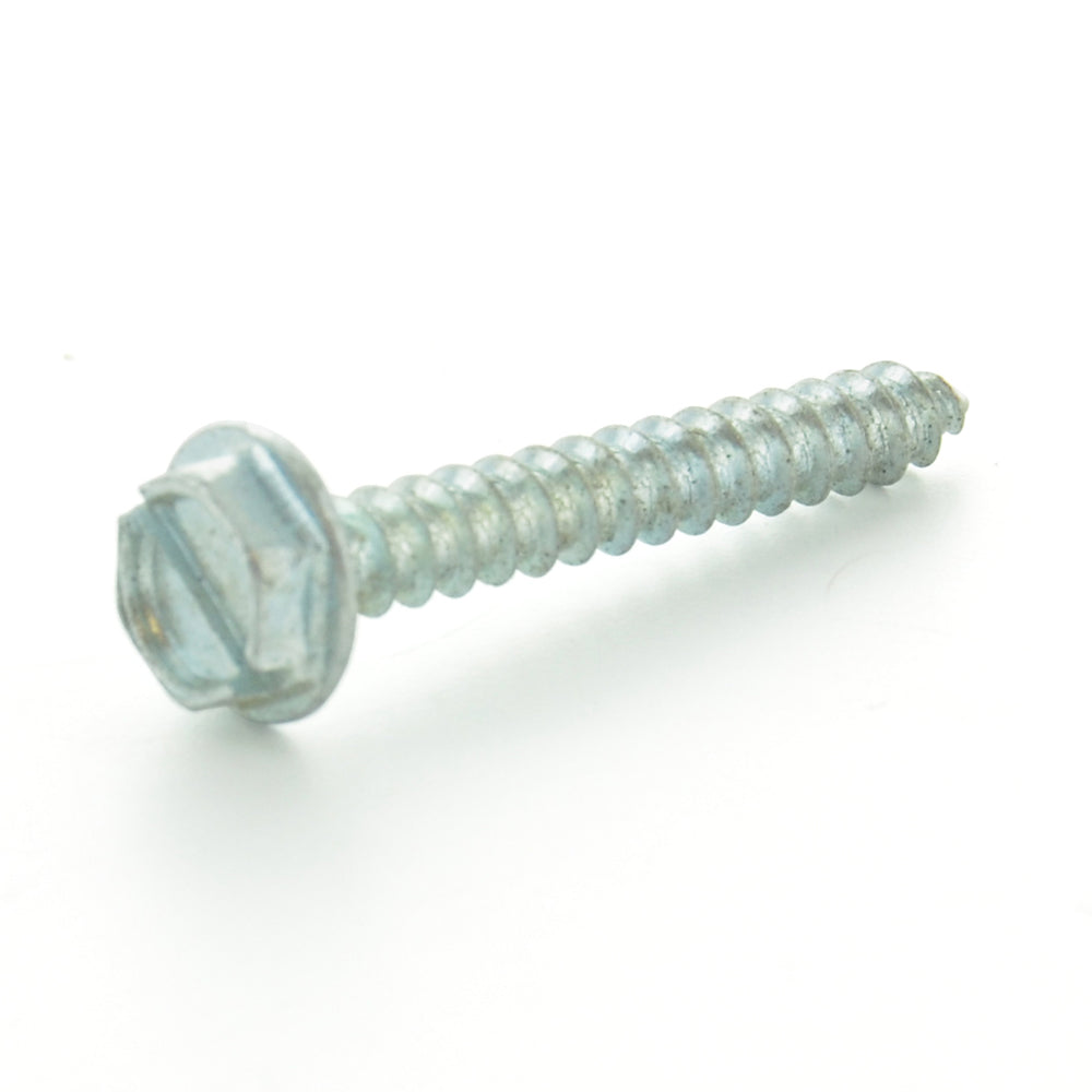 #12-14 x 1 Inch Zinc Plated Low Carbon Steel Indented Hex Washer Head Type-Ab Self-Tapping Sheet Metal Screw