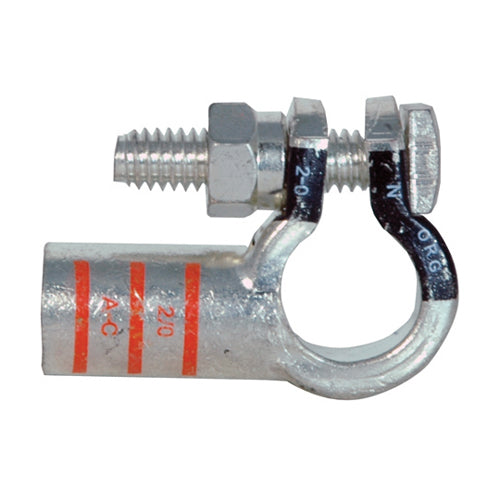 2/0 Awg Orange A-C Electro-Tin Plated Solid Cast Copper Heavy Duty Negative Eco-MaxÂ® Left Elbow Terminal