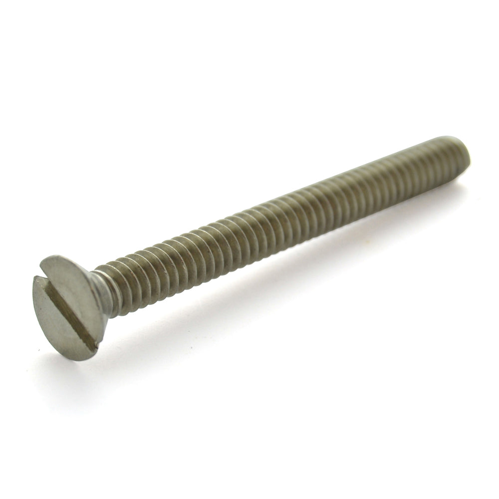 #6-32 x 3/4 Inch Coarse Plain 18-8 (A2) Stainless Steel Slotted Drive Flat Countersunk Head Machine Screw