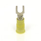 12-10 Awg #10 Stud Yellow Nylon Insulated Block Fork Terminal
