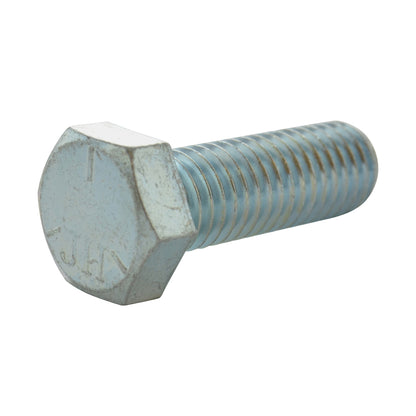 1-1/8-7 x 9 Inch Coarse Grade 5 Zinc Plated Steel Hex Head Cap Screw - Clearance
