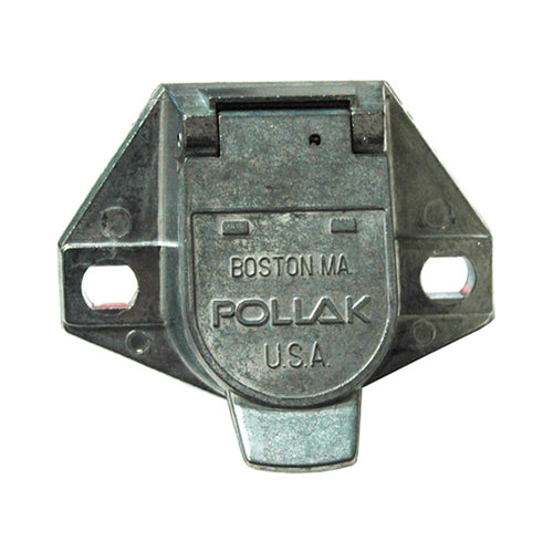 7 Pole Trailer Connector Split Pin 2 Hole Mount Socket Zinc Plated Die-Cast