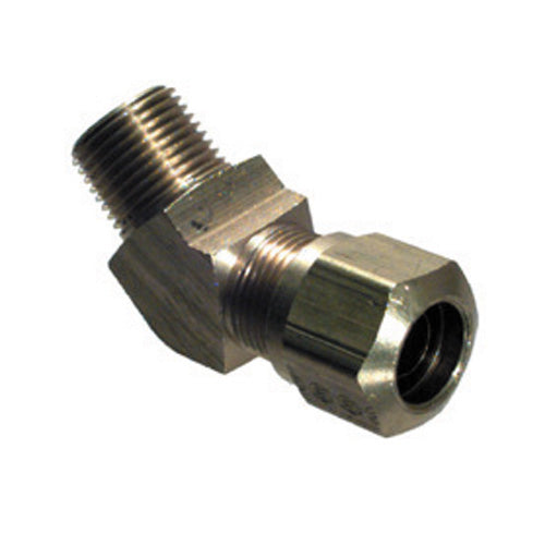3/8 Tube x 1/4 Inch Brass 45 Degree Male Elbow D.O.T Air Brake Fitting