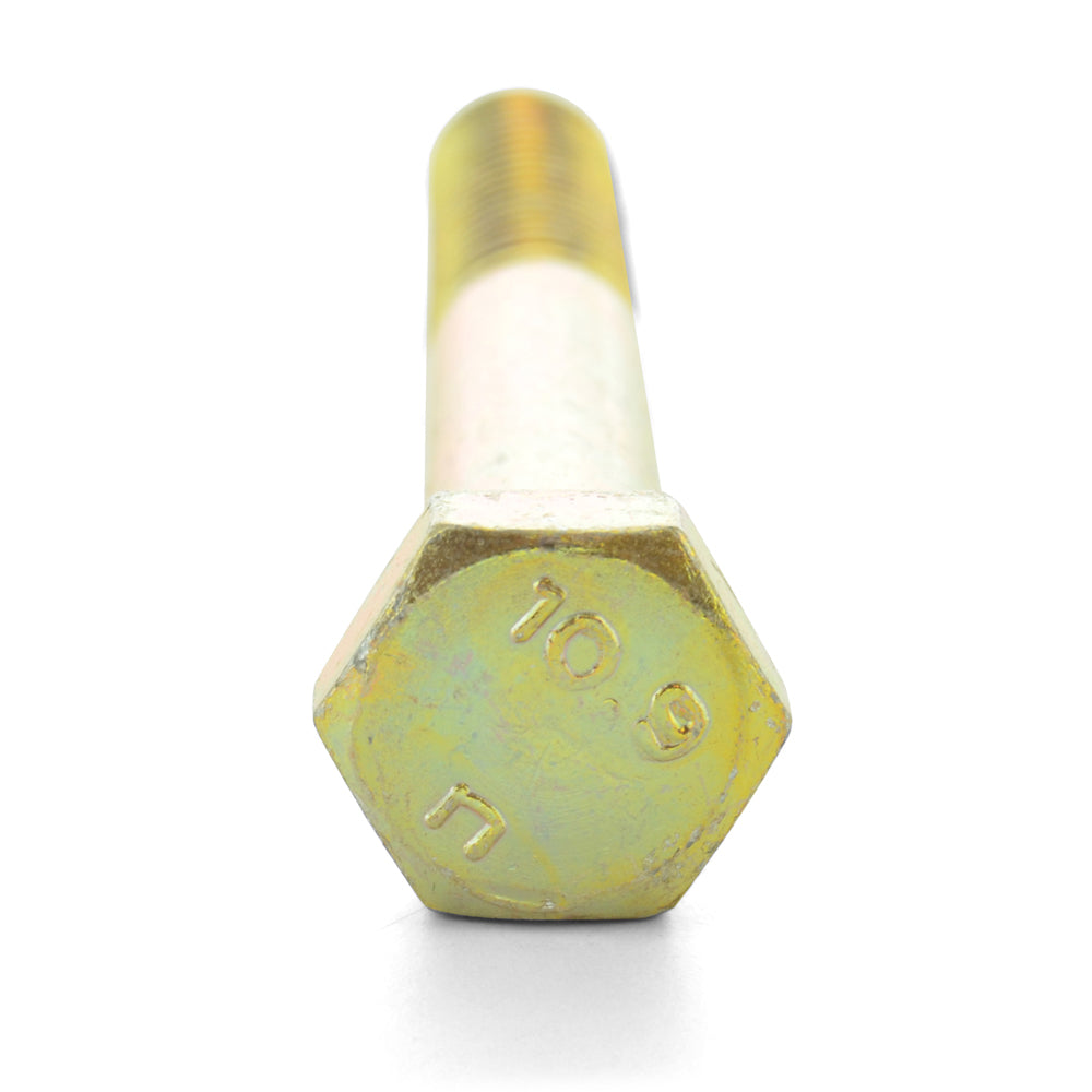 M8 x 1.25 x 40 mm Coarse Class 10.9 Yellow Zinc Steel Hex Head Cap Screw Usa