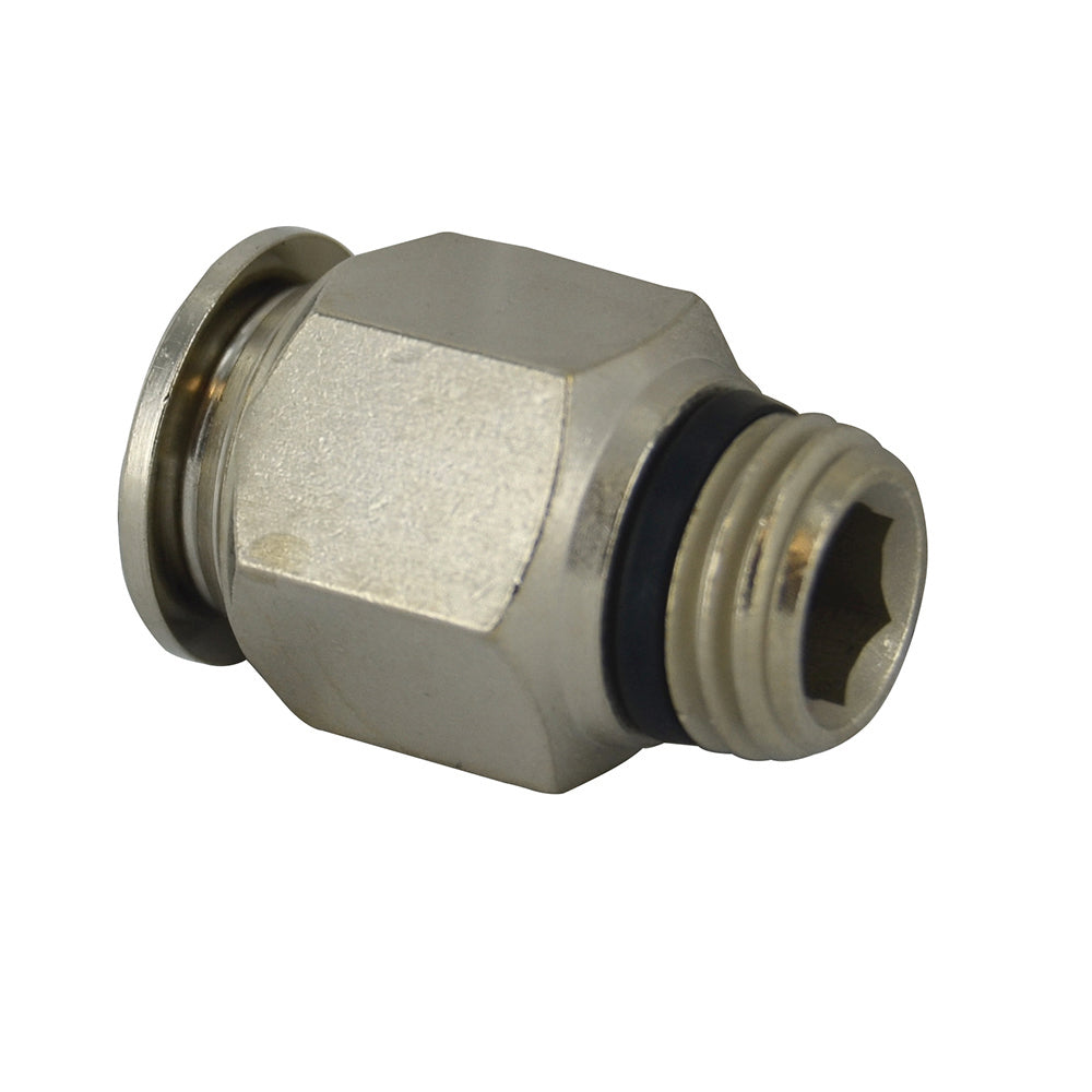 M10 Tube x 1/4 Inch Pipe Straight Male Adaptor Short - Universal Thread
