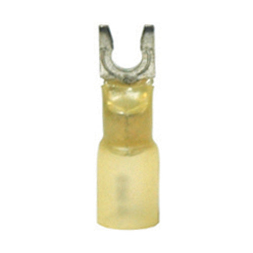12-10 Gauge Snap Spade Terminal #6 Stud Heat Shrink Nylon Insulated Yellow