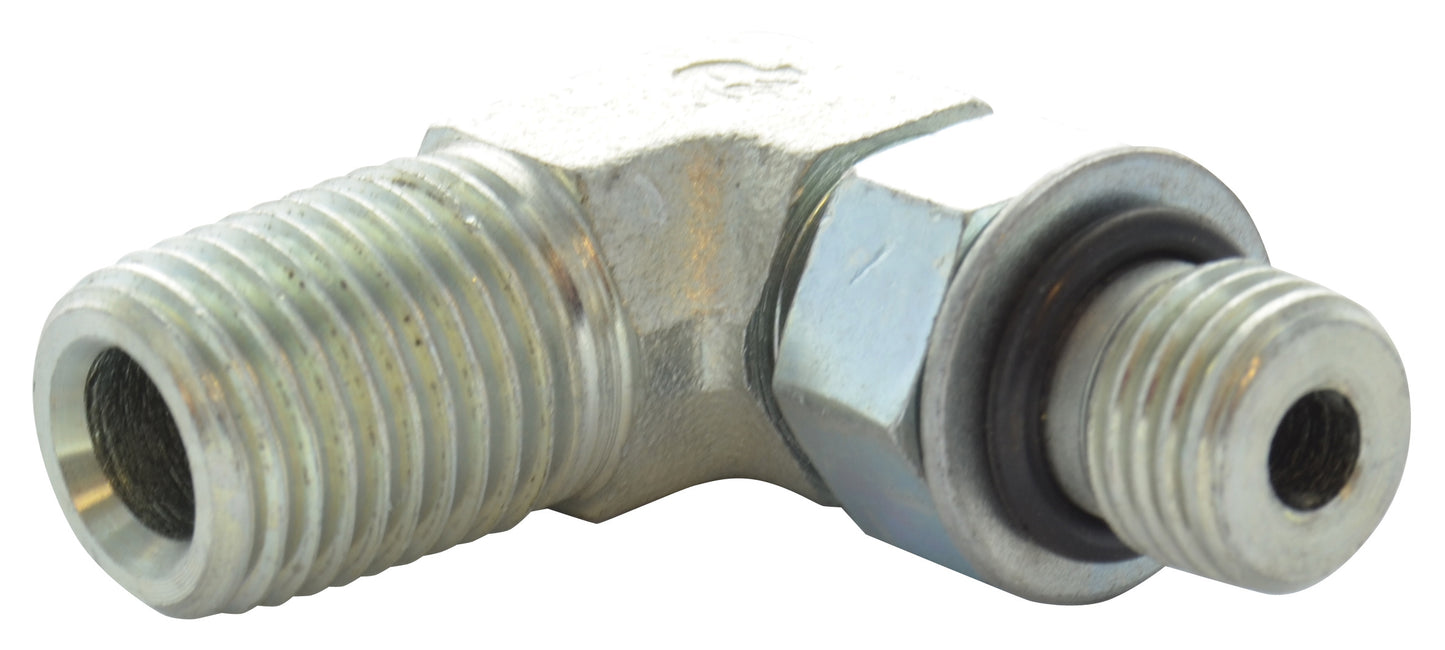 1/4 Inch Zinc Plated Carbon Steel Male O-Ring Boss To Male Pipe Straight Male Boss O-Ring Adapter