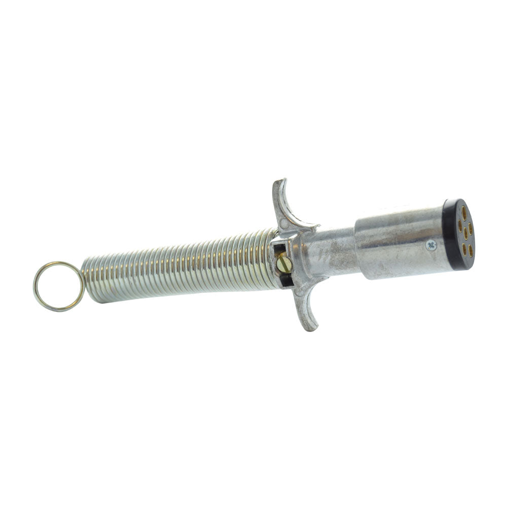 6 Pole Metal Tractor / Trailer Plug With Spring