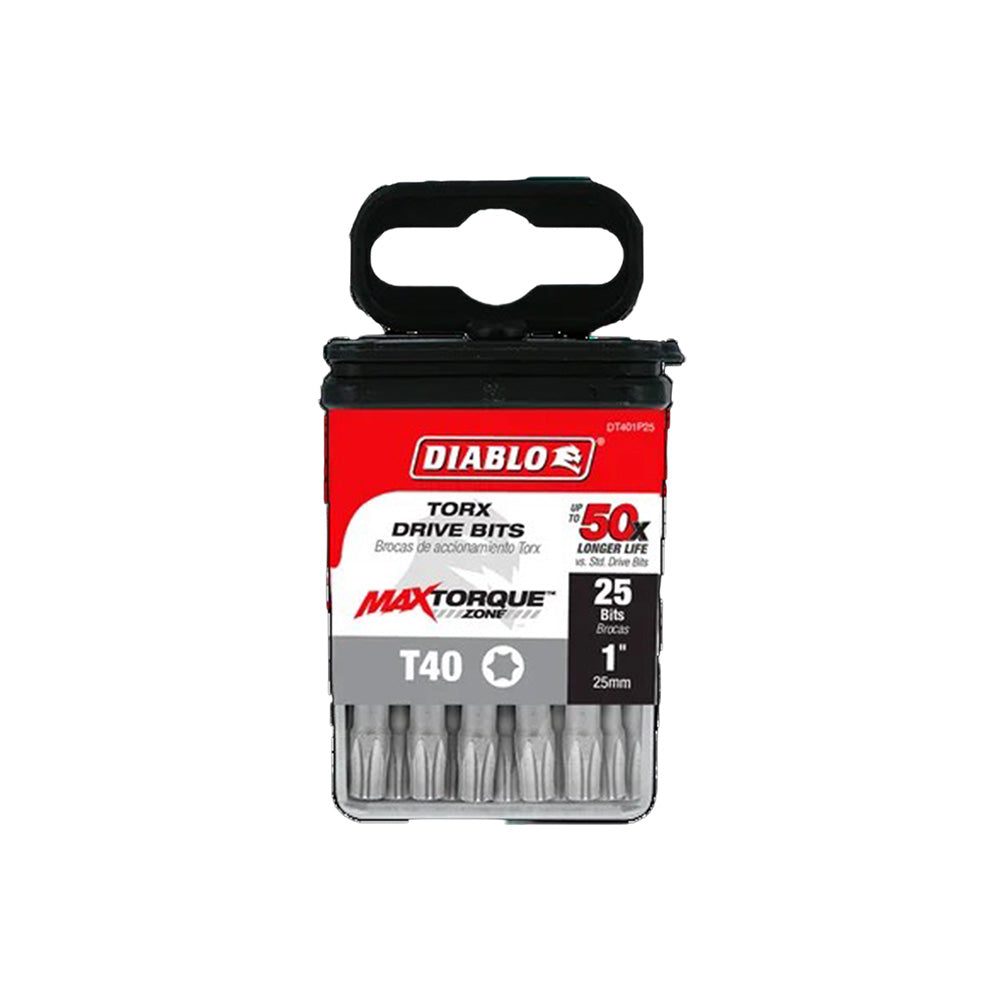 T40 X2" Torx Bit Set 25Pk