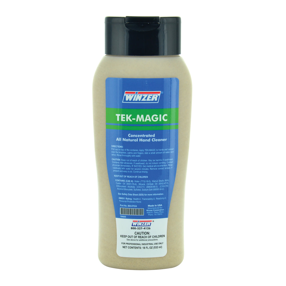 Winzer Tek-Magic Concentrated All Natural Hand Cleaner With Walnut Scrubbers - 18 oz