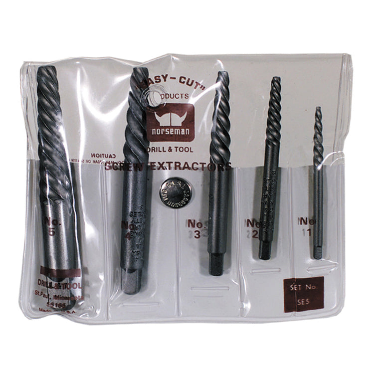 5-Piece Spiral Screw Extractor Set