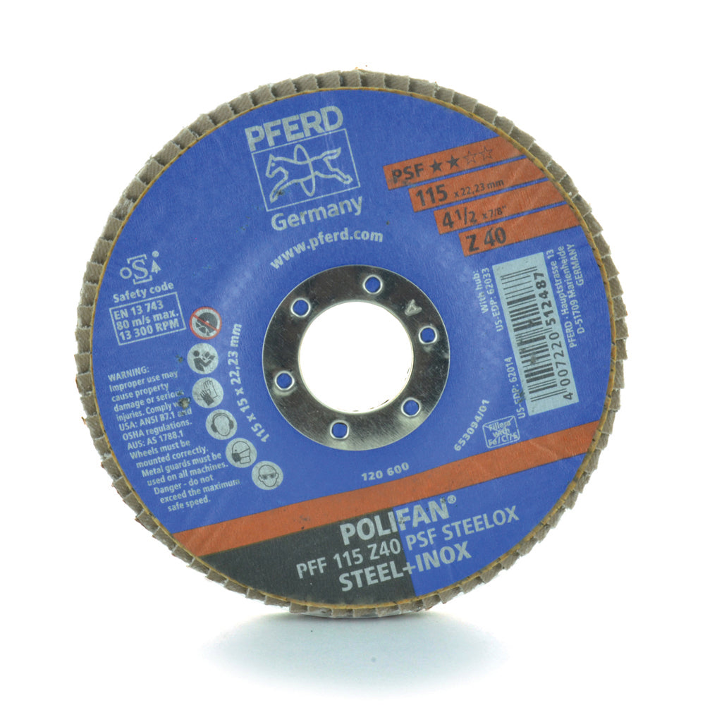 4-1/2 Inch X 7/8 Inch Type 27 Flap Disc Zirconia Alumina Z - Clearance