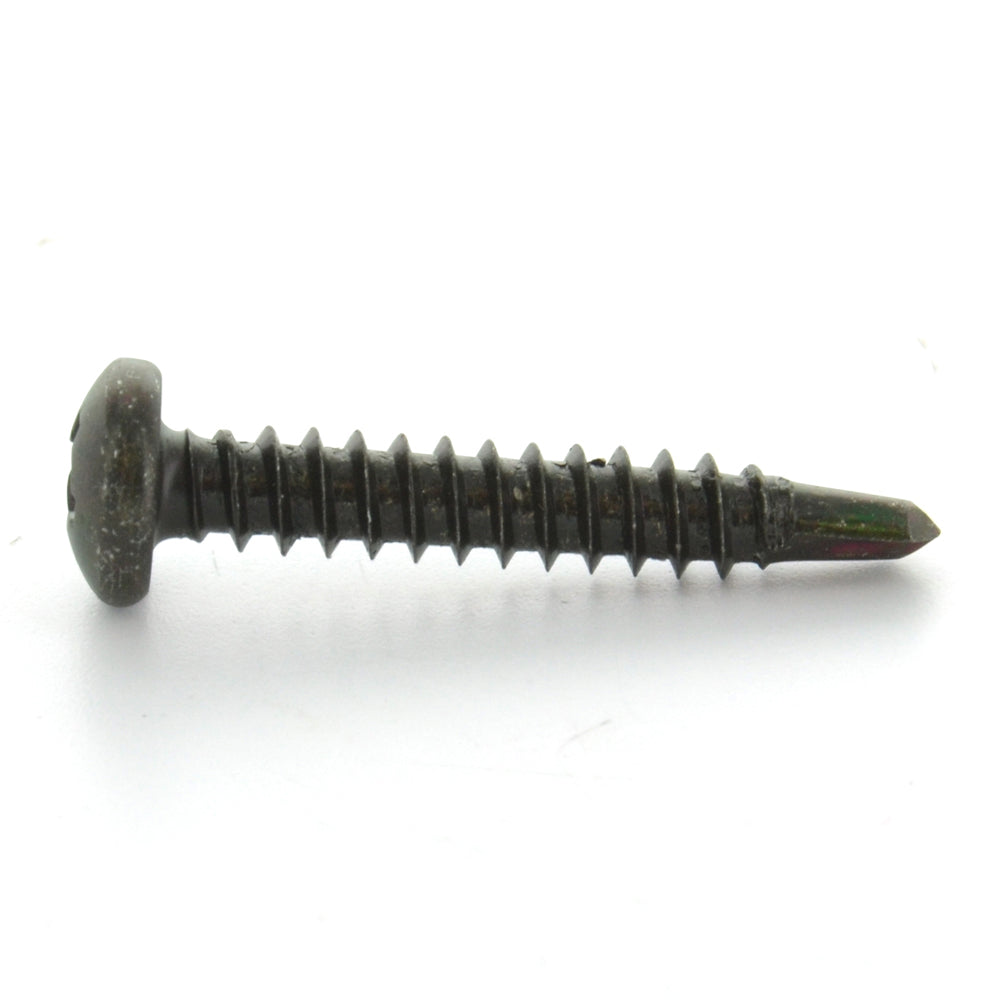 #8 x 3/4 Inch Black Oxide Hardened Steel #2 Point Pan Head Self-Drilling Tek Screw