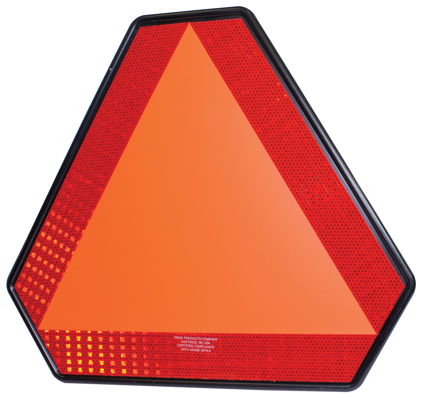 16-1/4 Inch x 14 Inch Fluorescent Orange Center Plastic Smv Emblems With Backplate