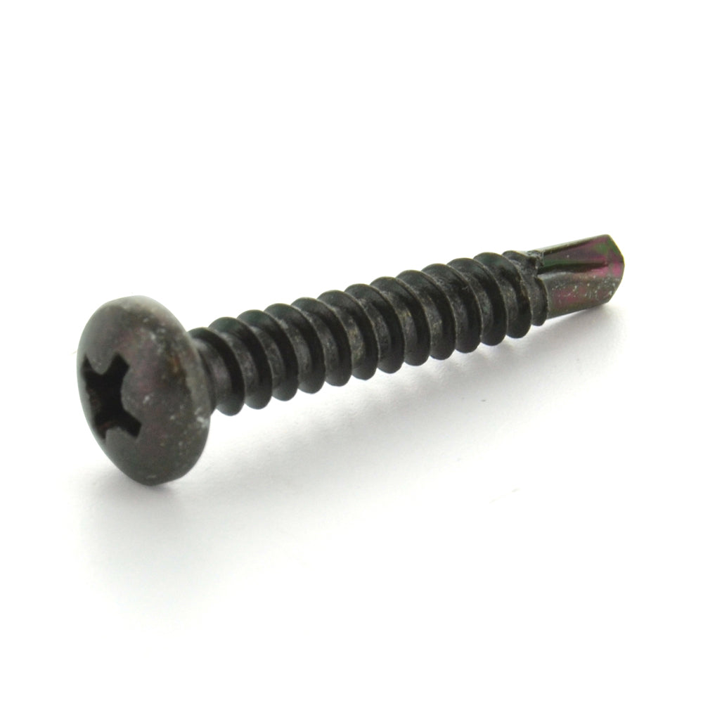 #8 x 1-1/2 Inch Black Oxide Hardened Steel #2 Point Pan Head Self-Drilling Tek Screw