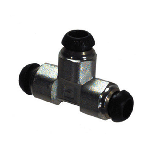 M12 Nickel Plated Brass Push-In Tube Union Tee