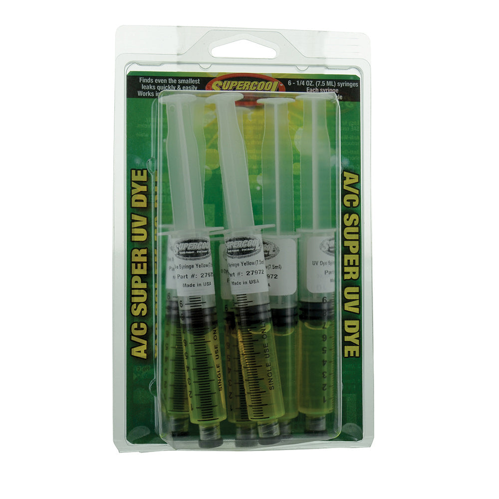 1/4 oz Super Dye Syringes Approved for All A/C Systems - Pack of 6