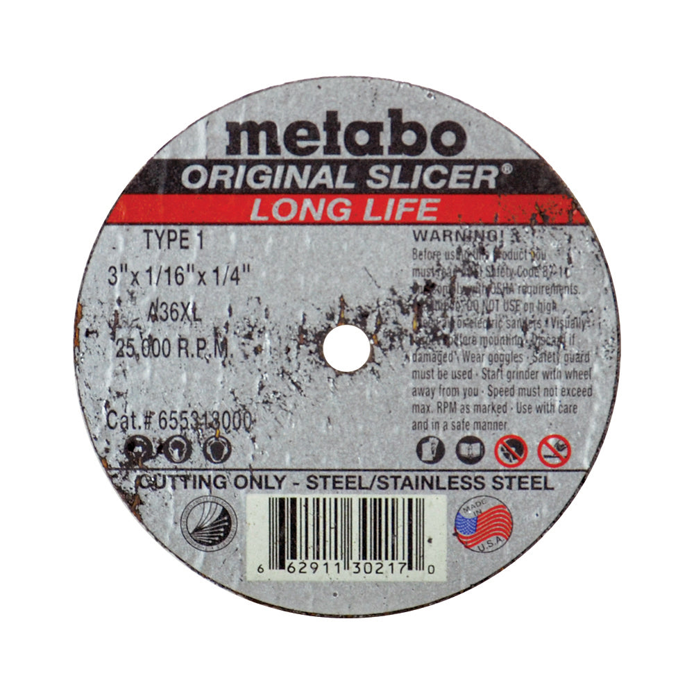 Metabo Aluminum Oxide Type 1 Reinforced Cut-Off-Wheel - A36T Grit - 2 Inch x 1/8 Inch x 3/8 Inch Arbor Hole