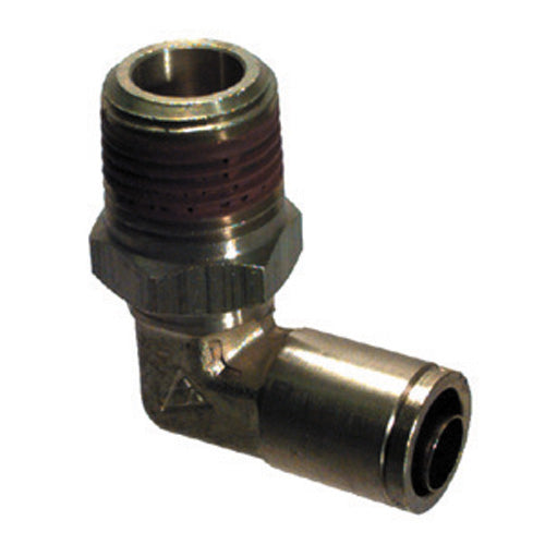 3/8 Tube x 1/8 Inch Brass 90 Degree Male Swivel Elbow Push On D.O.T. Air Brake Connector