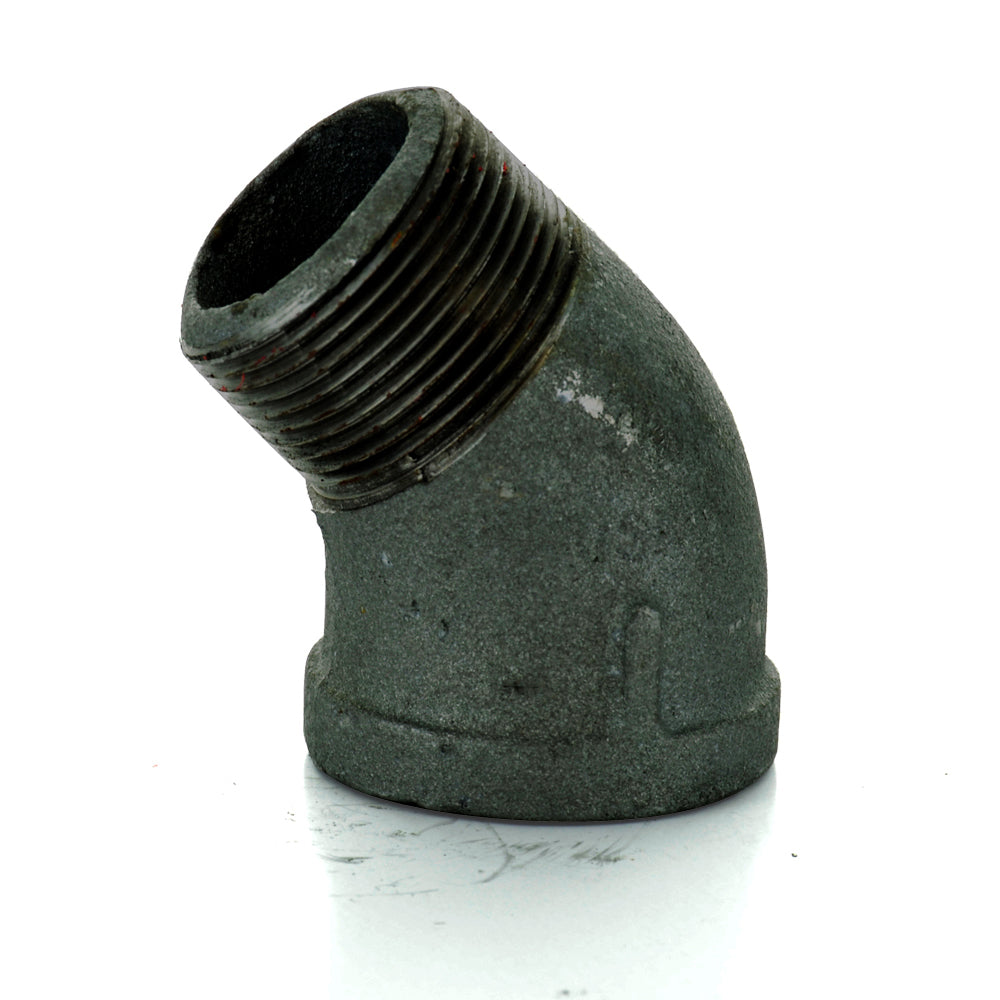 3/4" Schedule 40 Female NPT Black Welded Malleable Iron 45 Degree Street Elbow USA