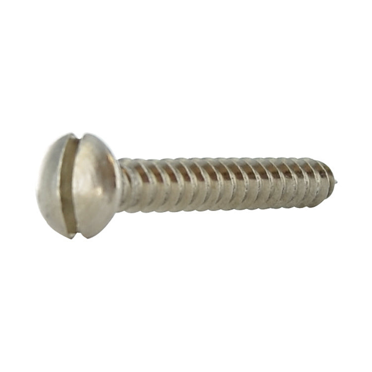 #14 x 2 Inch Plain 18-8 (A2) Stainless Steel Oval Slotted Type-A Self-Tapping Sheet Metal Screw
