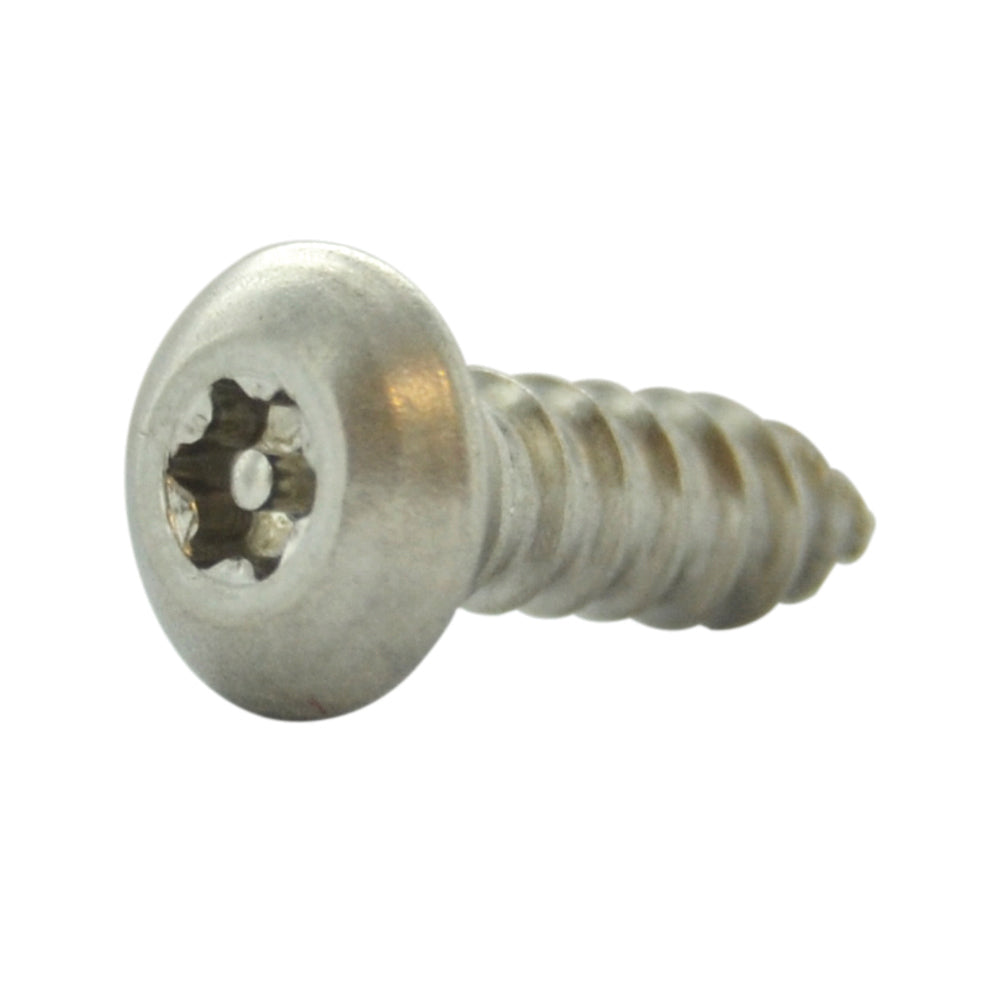 #8 x 1/2 Inch Stainless Steel Torx Pin Button Head Tamper Resistant Sheet Metal Screw