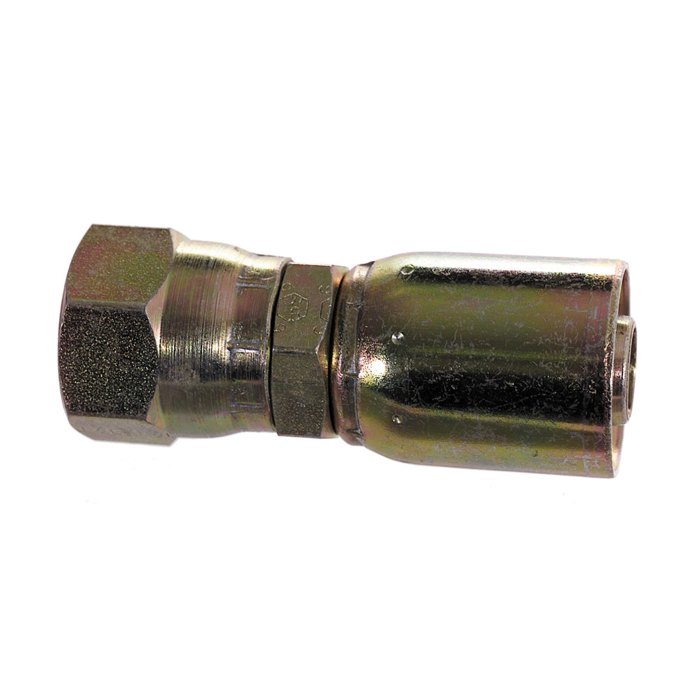 1/2 Inch x 1/2 Inch Jic 37 Degree Female Swivel Yellow Zinc E Series Coll-O-Crimp