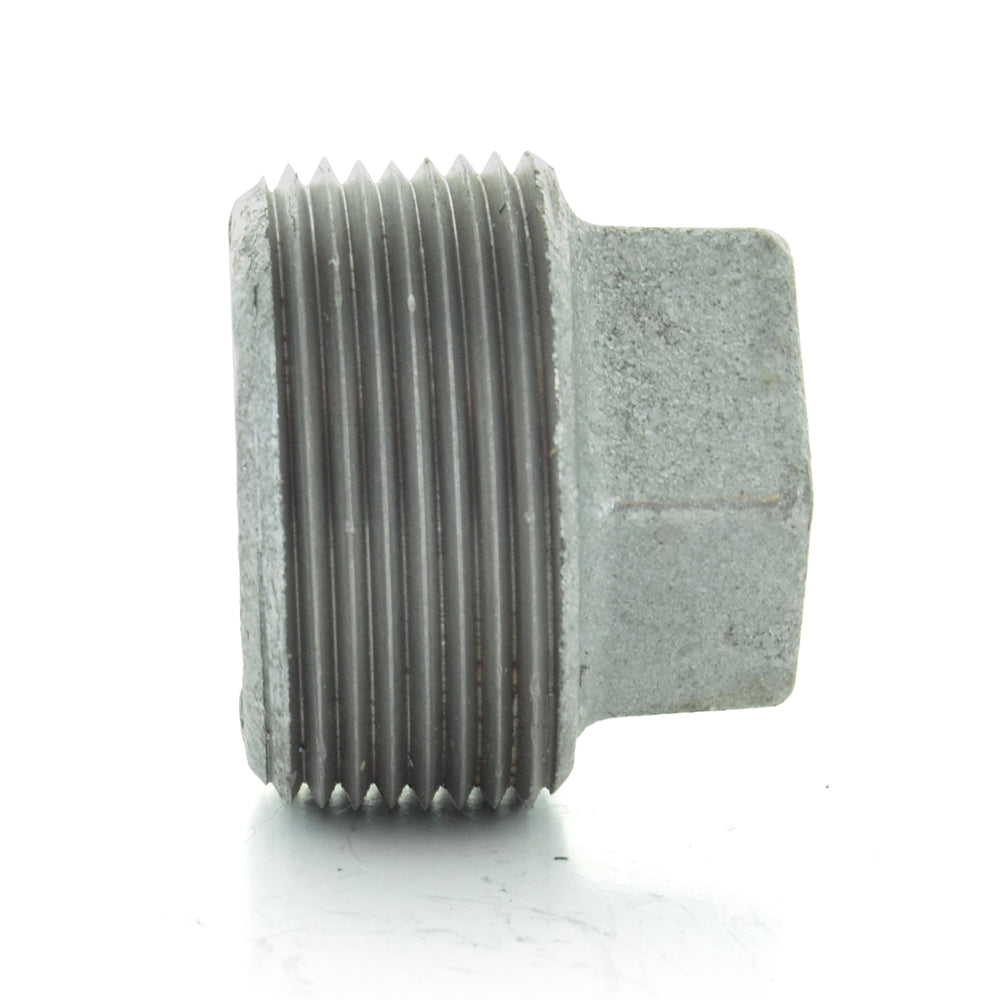 3/4" Schedule 40  Male NPT Galvanized Welded Malleable Iron Square Head Pipe Plug USA