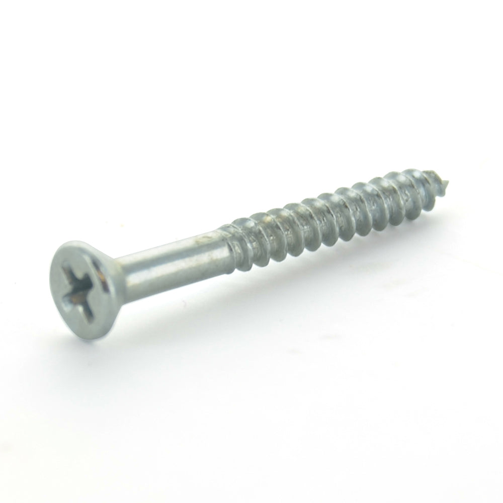 #10 x 1-1/2 Inch Zinc Plated Alloy Steel Phillips Flat Head Wood Screw