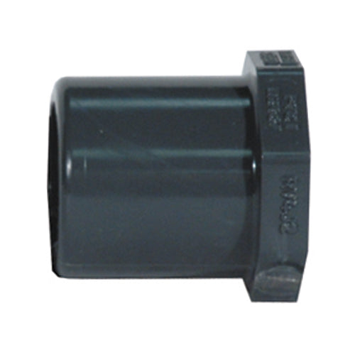1-1/2 Inch x 3/4 Inch Spigot x Socket Sch 80 Dark Gray Pvc Type 1 Flush Reducer Bushing
