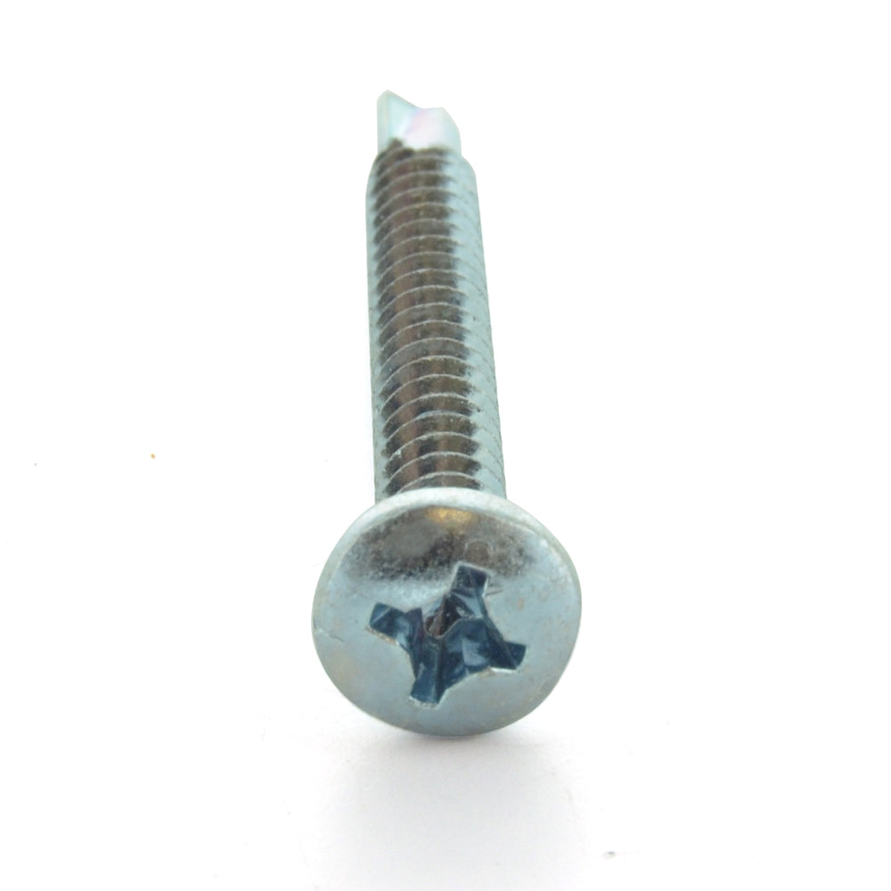 #10-16 x 1-1/4 Inch Zinc Plated Low Carbon Steel #3 Point Pan Head Self-Drilling Tek Screw