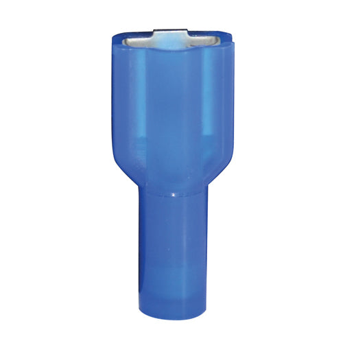 16-14 Gauge Female Push On Connector 1/4" Tab Fully Insulated Nylon Blue