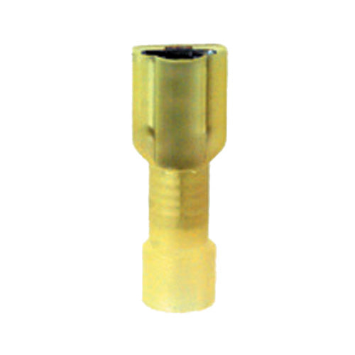 12-10 Gauge Female Push On Connector 1/4" Tab Fully Insulated Pvc  Yellow